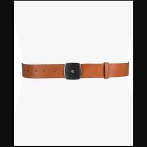 Calvin Klein Tan Leather Belt With Silver Buckle